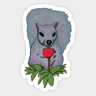 Squirrel with red flower Sticker